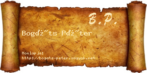 Bogáts Péter névjegykártya